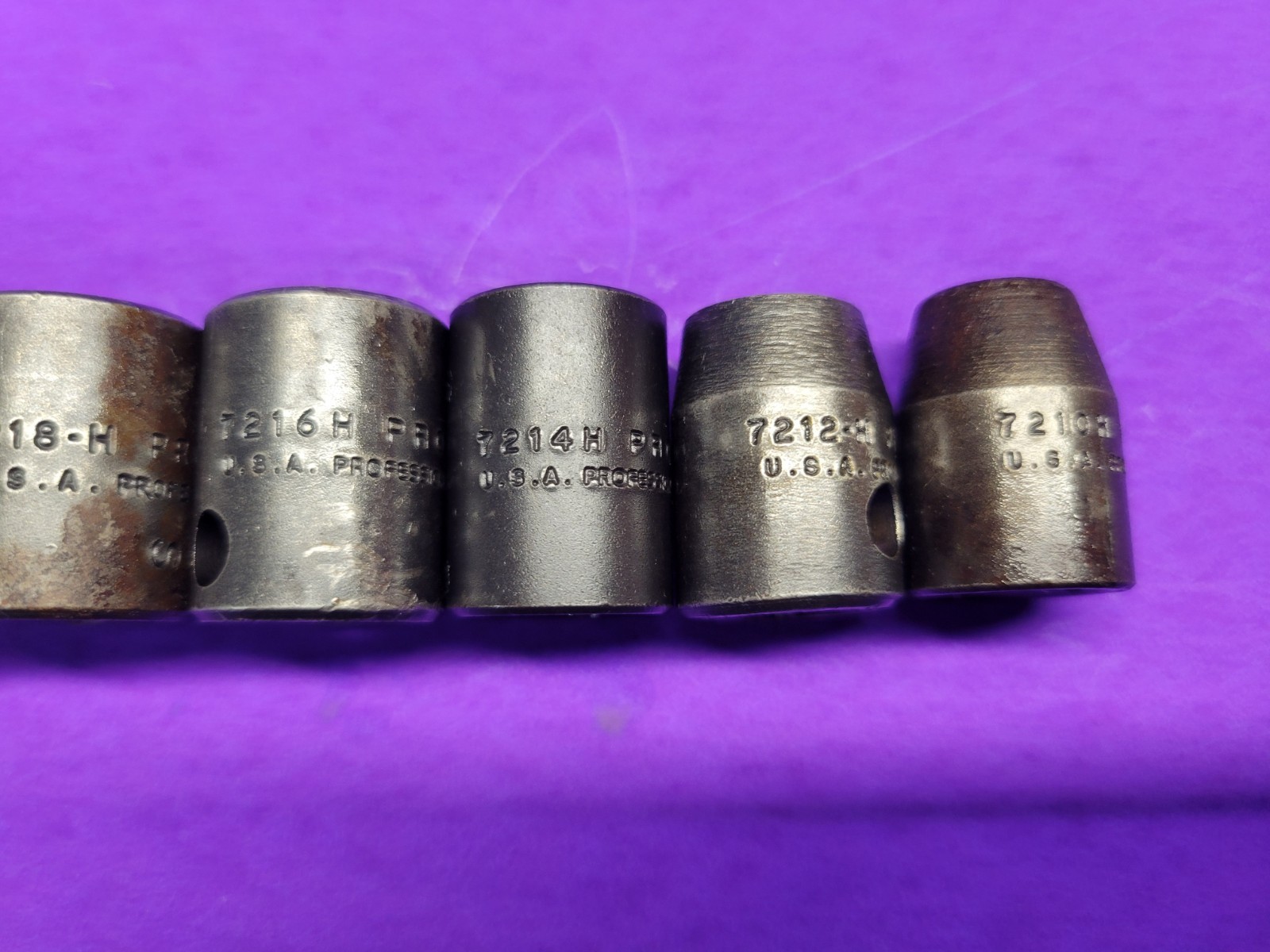 7 Proto Vintage Impact Shallow 6pt Sockets 3/8 DR 5/16- 11/16
