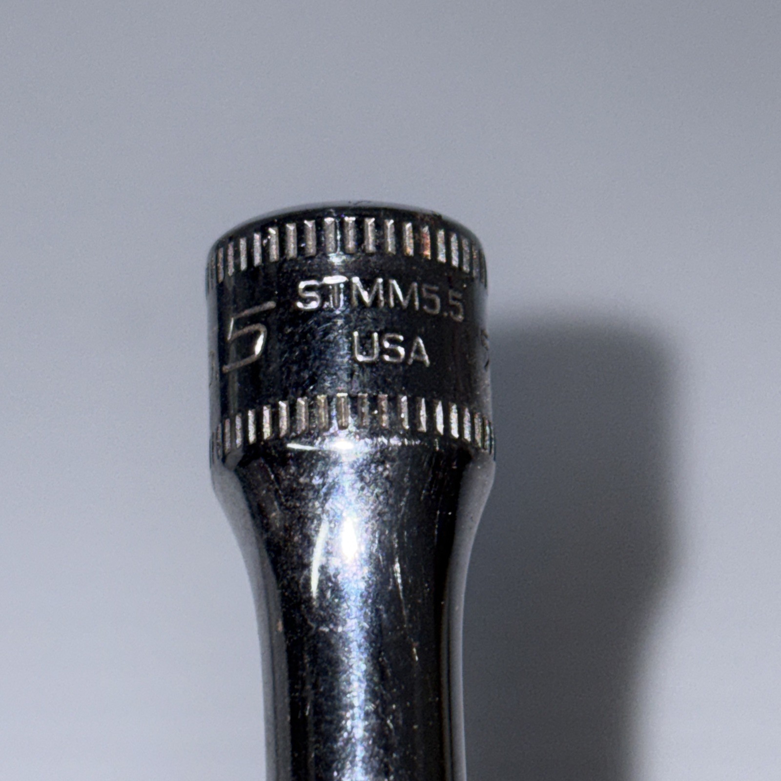 Snap On Tools STMM55 USA 1/4″ Drive 5.5mm Metric Deep 6 Point Chrome Socket
