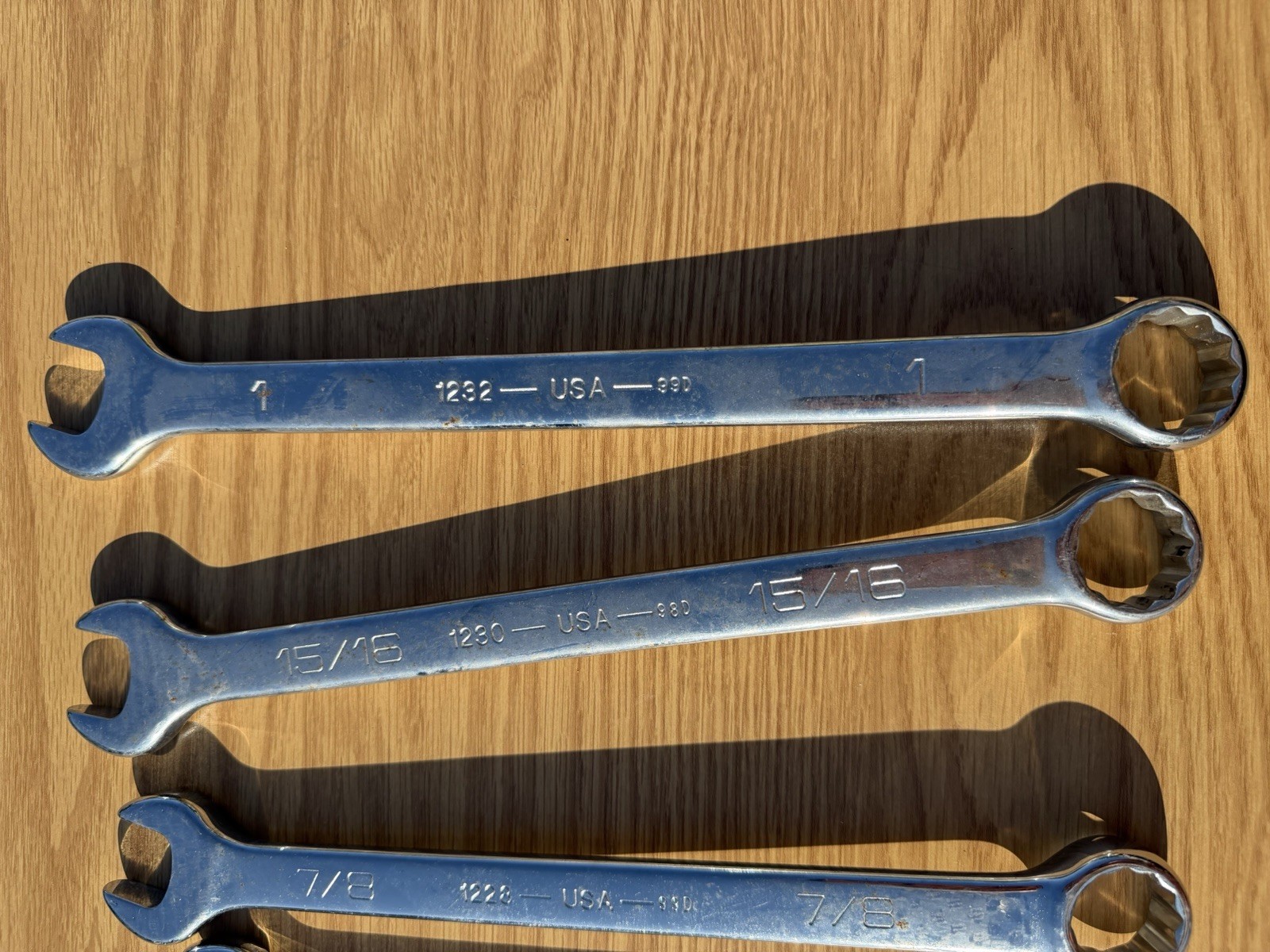 Wright Tools SAE 1” Wrench Set Combo Open Box Lot USA 12 Point 7 pcs