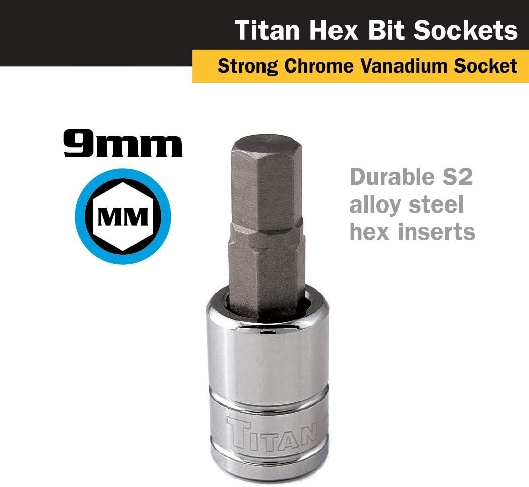3/8-Inch Drive Hex Bit Socket – 9mm, Chrome Vanadium Steel with Secure Retention