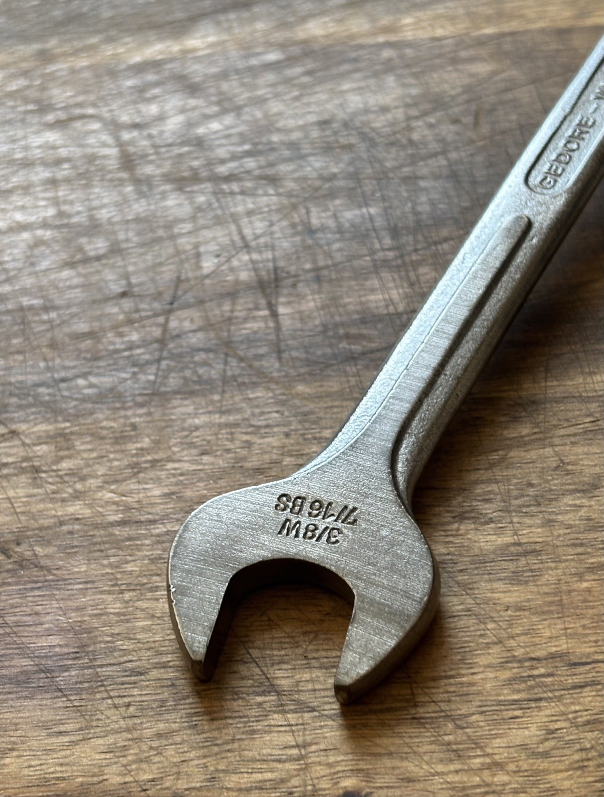GEDORE No1B – 3/8” Whitworth : 7/16” BS – Cranked Combination Spanner .