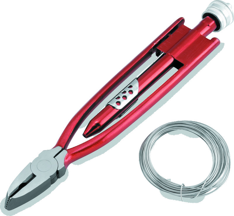 BikeMaster 9in Safety Wire Pliers with Wire – Heavy-Duty Clamping Tool