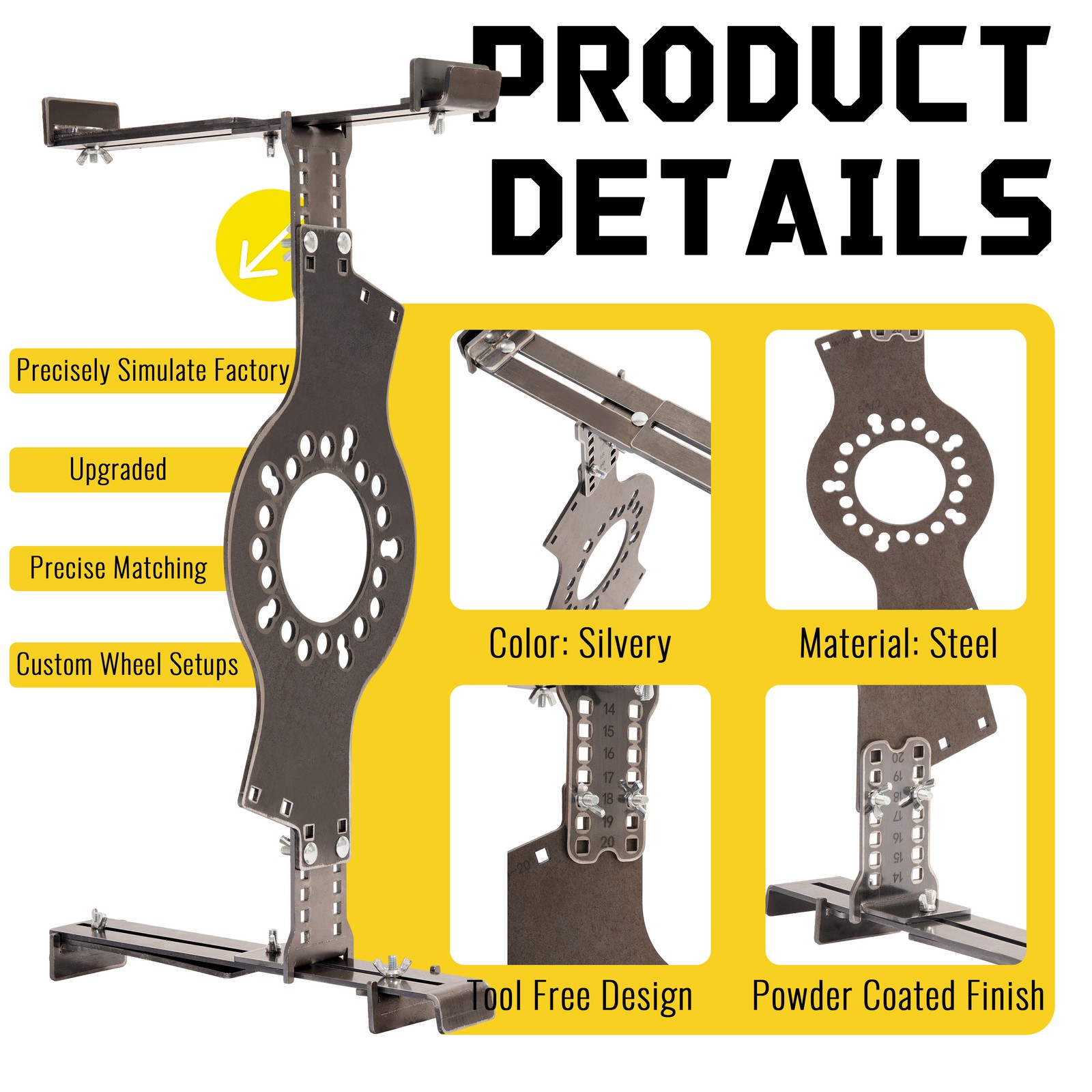 14″-22″ Wheel Fitment Simulator Tool Tire Test Size For Measuring Mockup 5-Lug