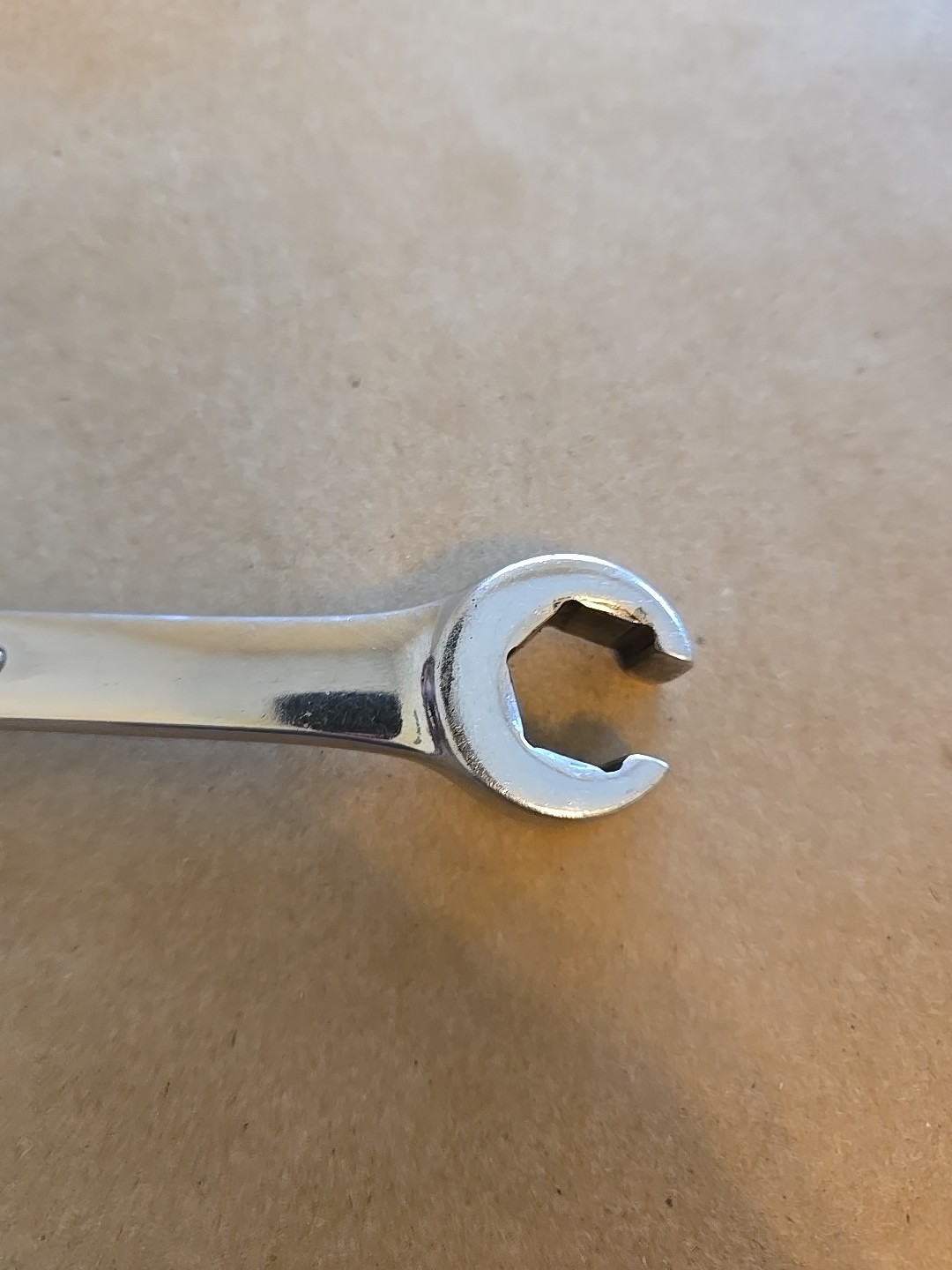 Snap On 9/16″ 6PT SAE Chrome Open/Flare Nut End Combination Wrench RXS18