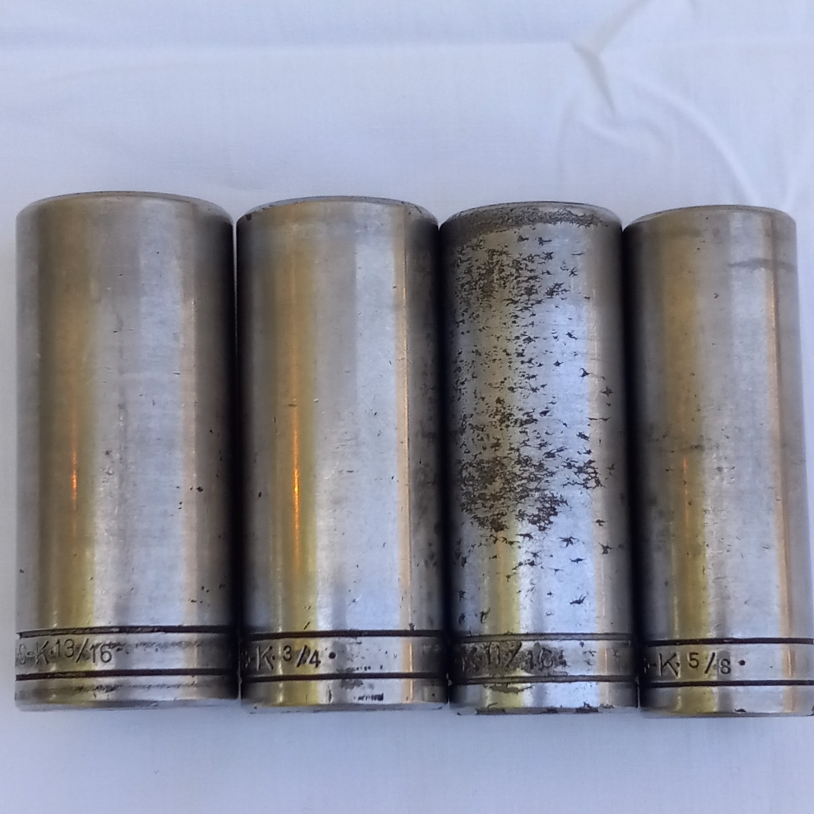 8 S-K Tools 3/8 Drive 6pt Deep Well Sockets 3/8 to 13/16 Vintage