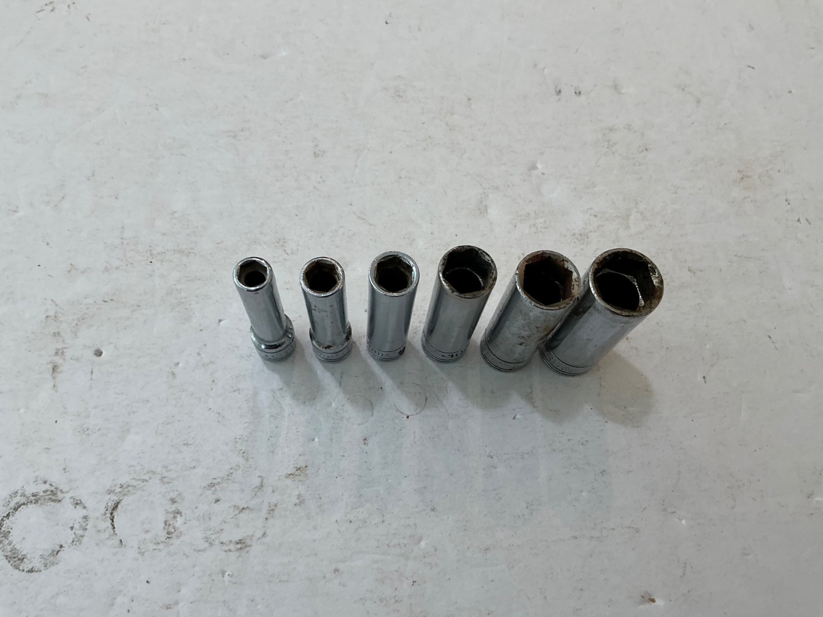S-K tools 6 pc 1/4″ drive deep metric soxket set 6 pt 6mm-13mm USA made