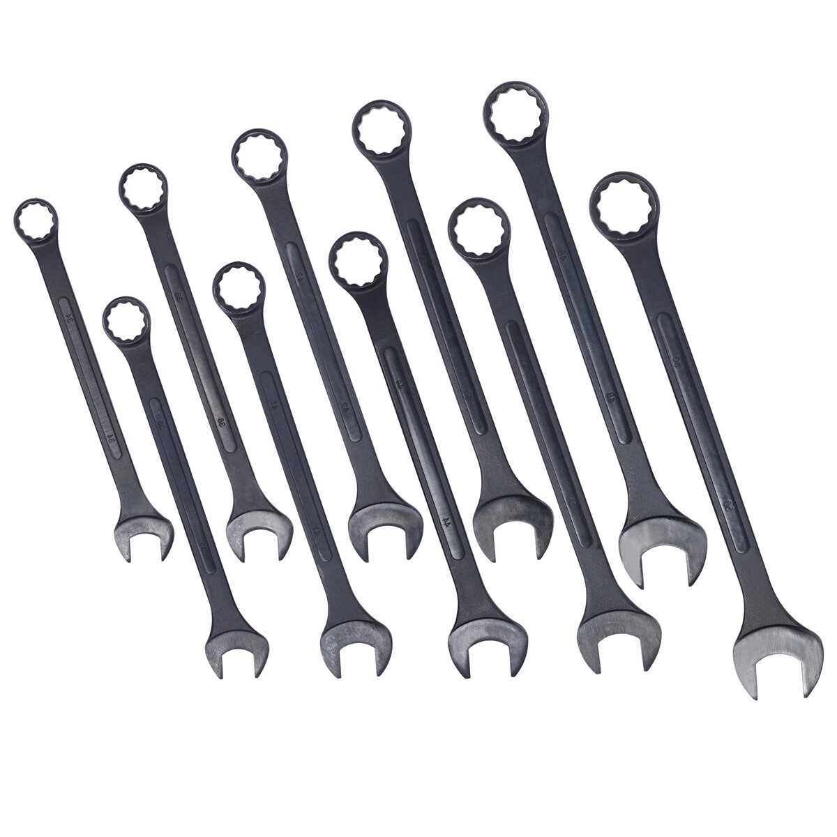 10 pcs Metric Jumbo Combination Wrench Set Extra Large 34-50mm with Pouch