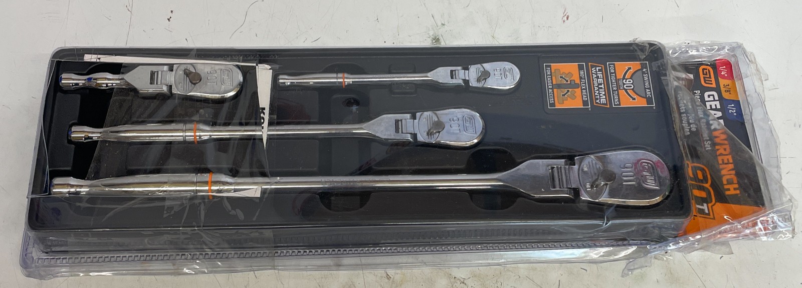 GearWrench 4-Piece Flex Head Ratchet Set, 1/4in 3/8in and 1/2in, 81230T