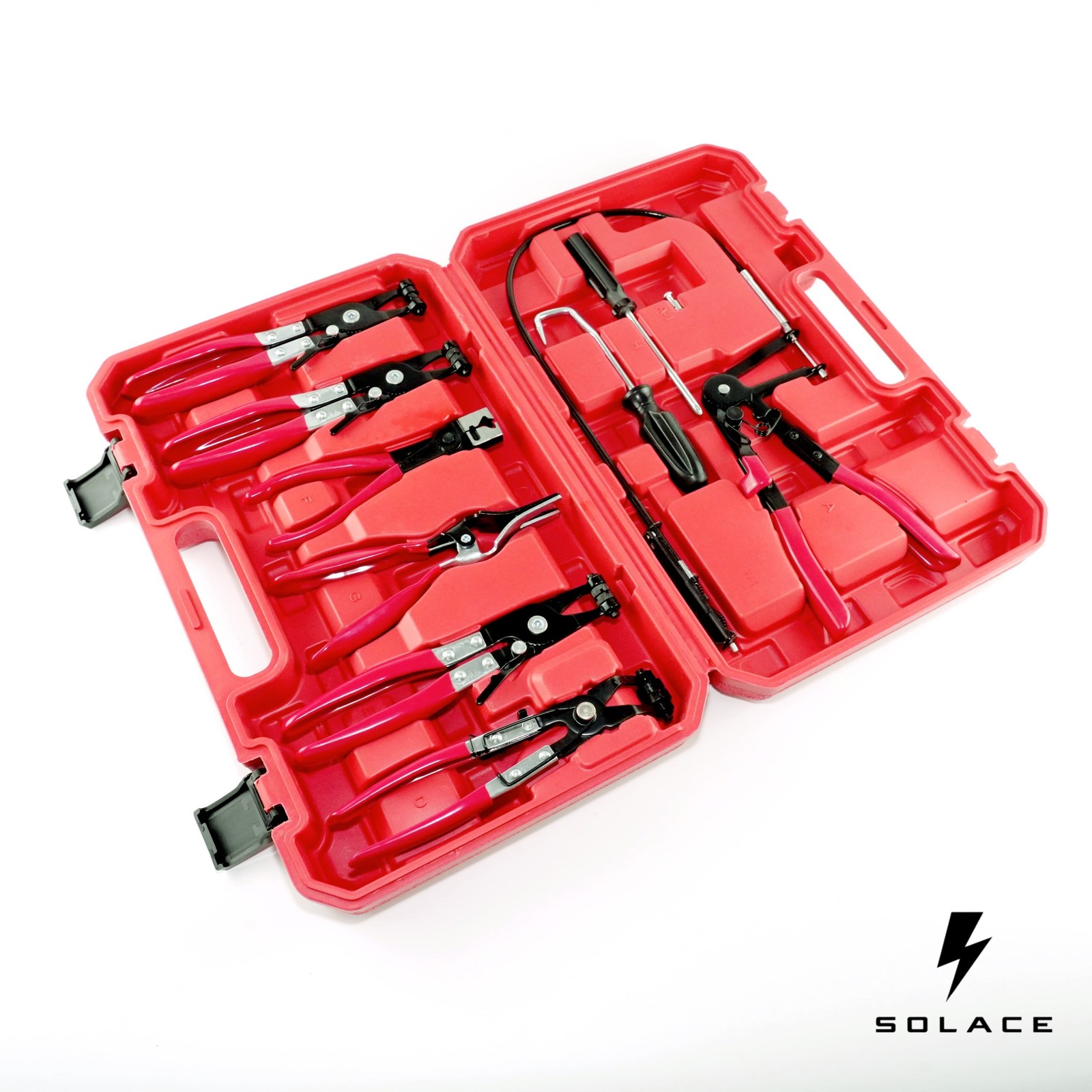 Hose Clamp Pliers Set Long Reach Fuel Oil Water Pipe Clip Removal Repair Tools