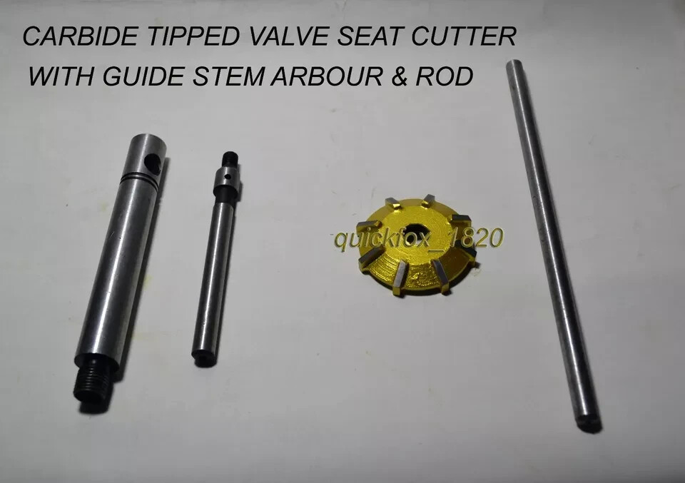 12 PCS CARBIDE TIPPED VALVE SEAT CUTTER KIT 45,30,70 DEG WITH 8 SETMS GUIDES