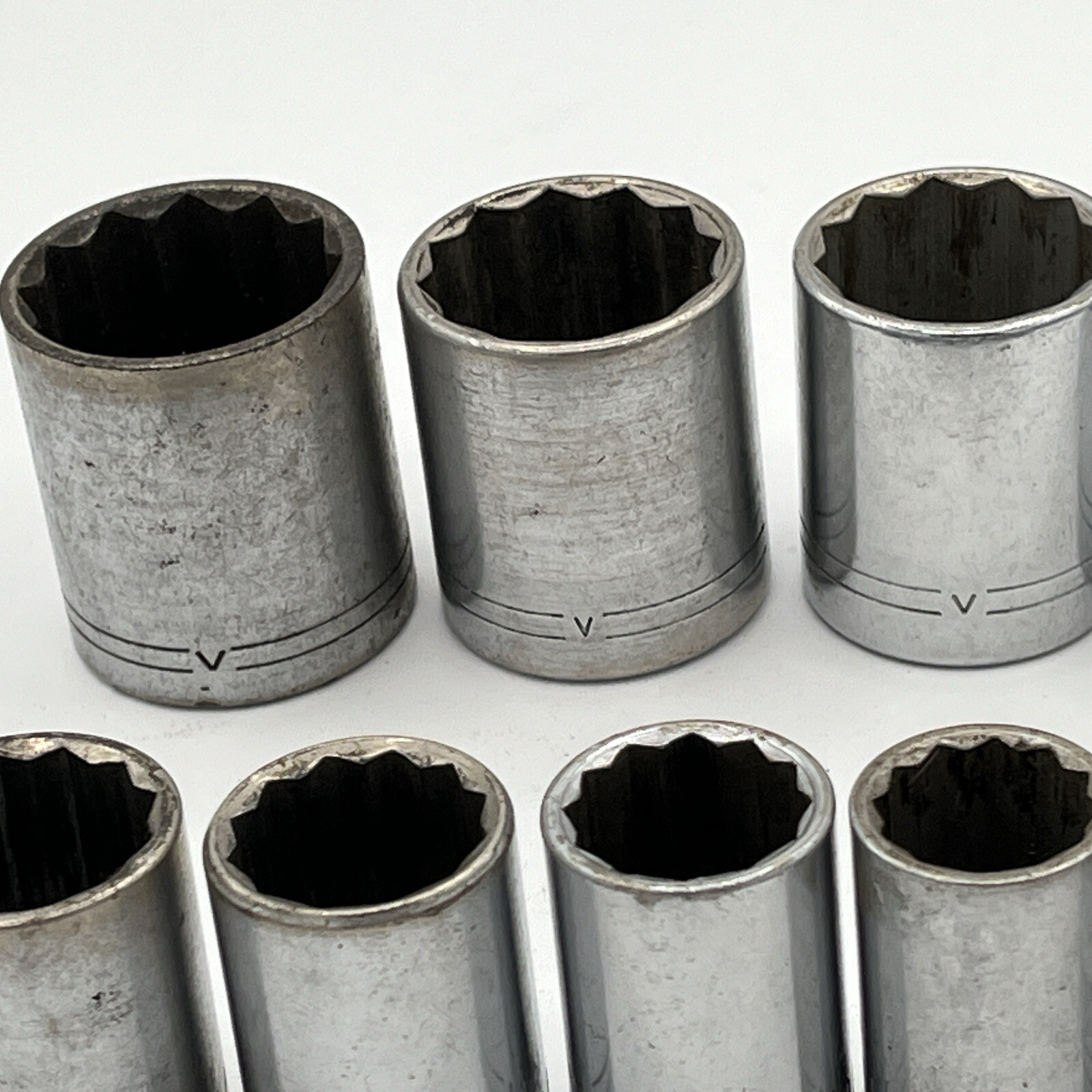 Craftsman 12 Socket Set 1/2″ Drive 12-Point =V= Series USA Made 7/16 to 1 1/8”