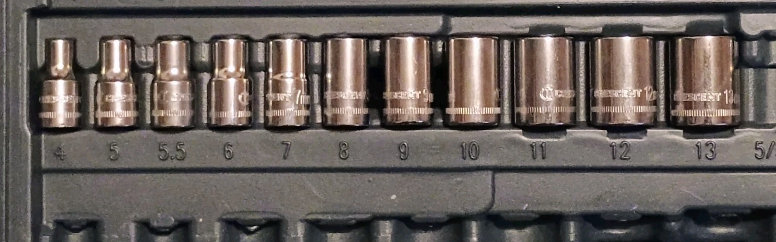 Crescent 22 Piece Chrome 6 Point SAE and METRIC socket Set For 1/4″ Inch Drive