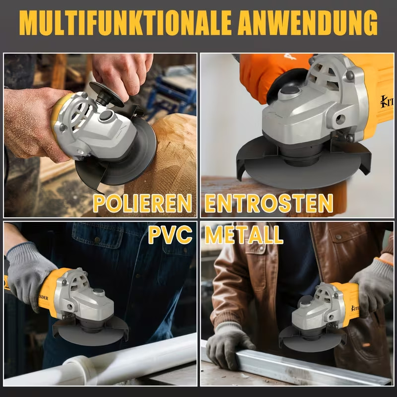 Cordless Brushless Angle Grinder 11000RPM Multi Tool Cutting Grinding Polishing
