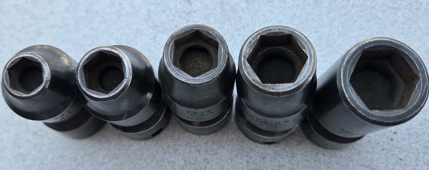 proto (5) piece Impact Swivel socket set 6 pt SAE (T208a)