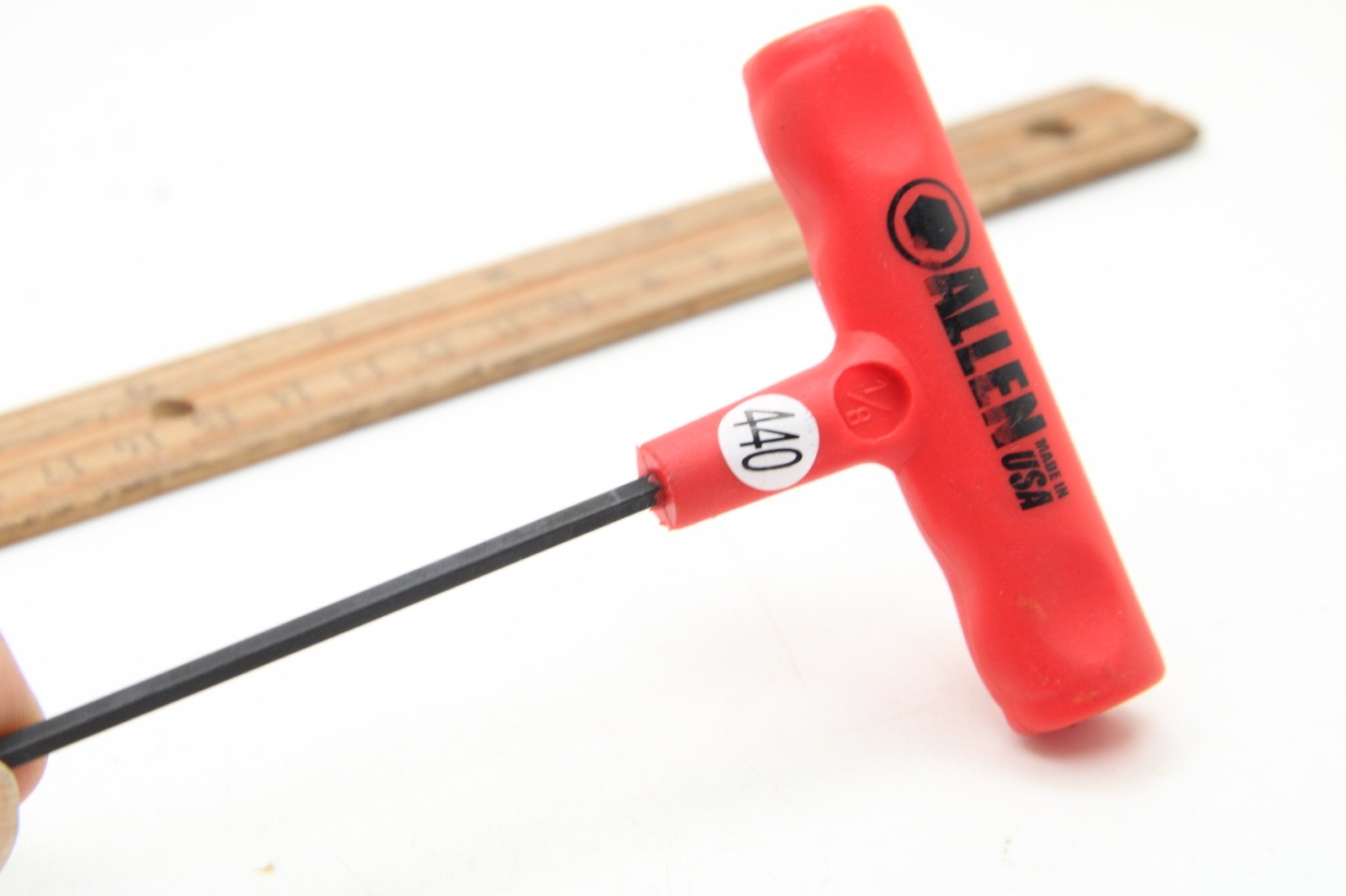 Allen 1/8″ SAE Hex T-Handle Wrench Red Plastic Handle USA
