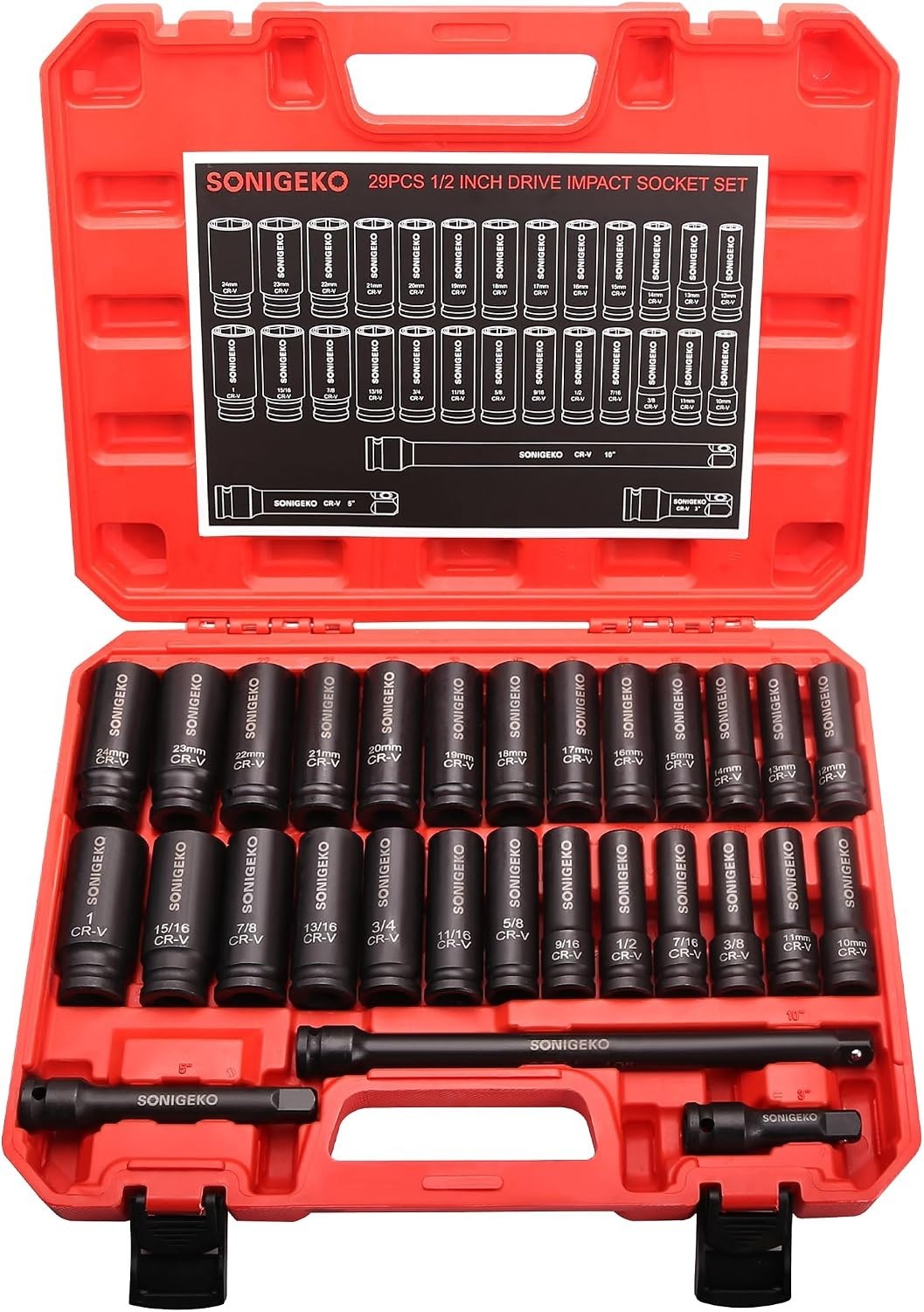 Professional 1/2″ Drive Impact Socket Set – 6-Point Design for Precision Fit