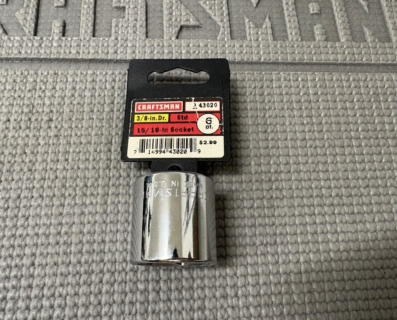 NOS Sears Craftsman USA 3/8” Drive 15/16” Socket 6 Point 43020 GK Rare Size 6pt
