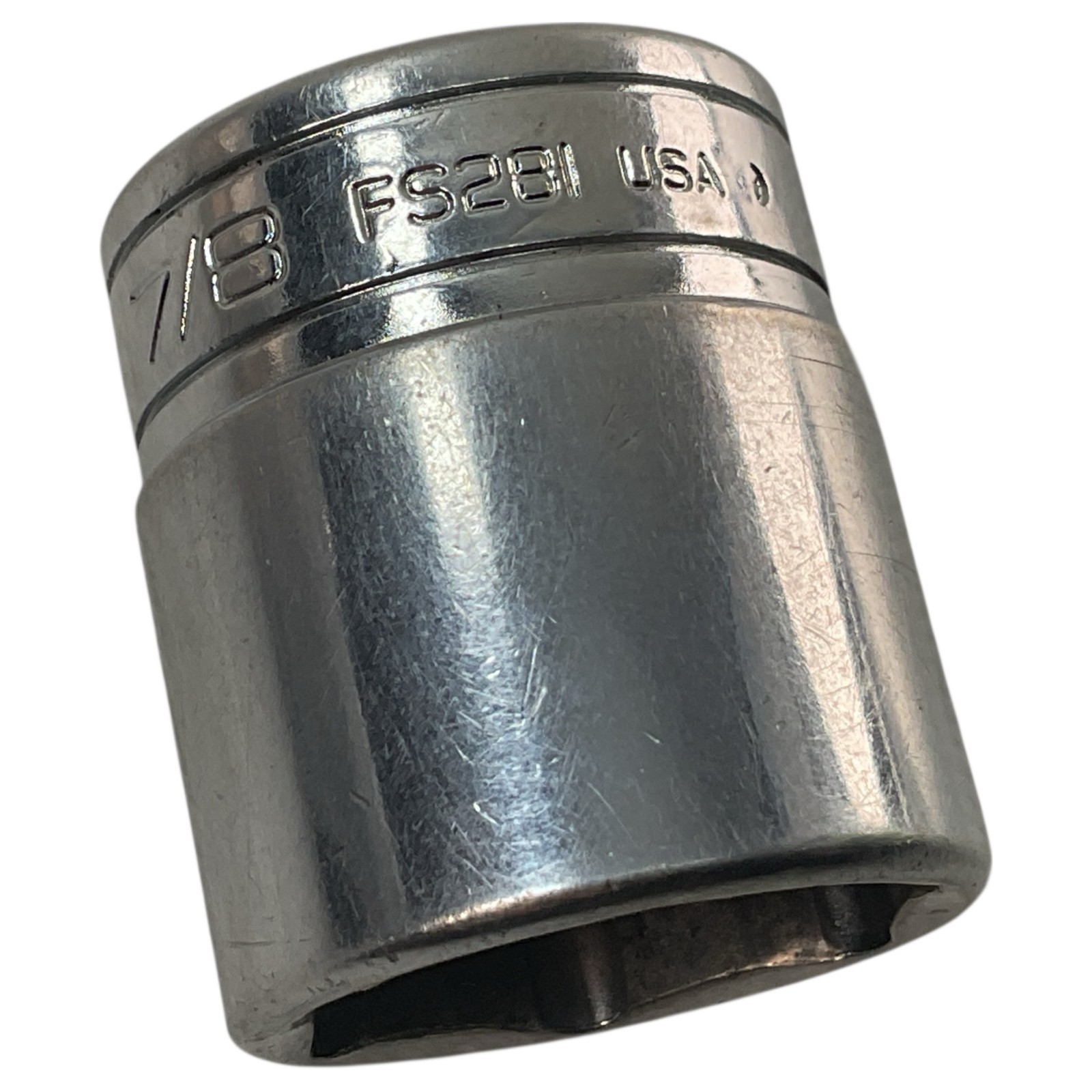 Snap-On Shallow Socket 7/8″ FS281 3/8″ Drive 6 Pt Chrome As Pictured Mech Tool