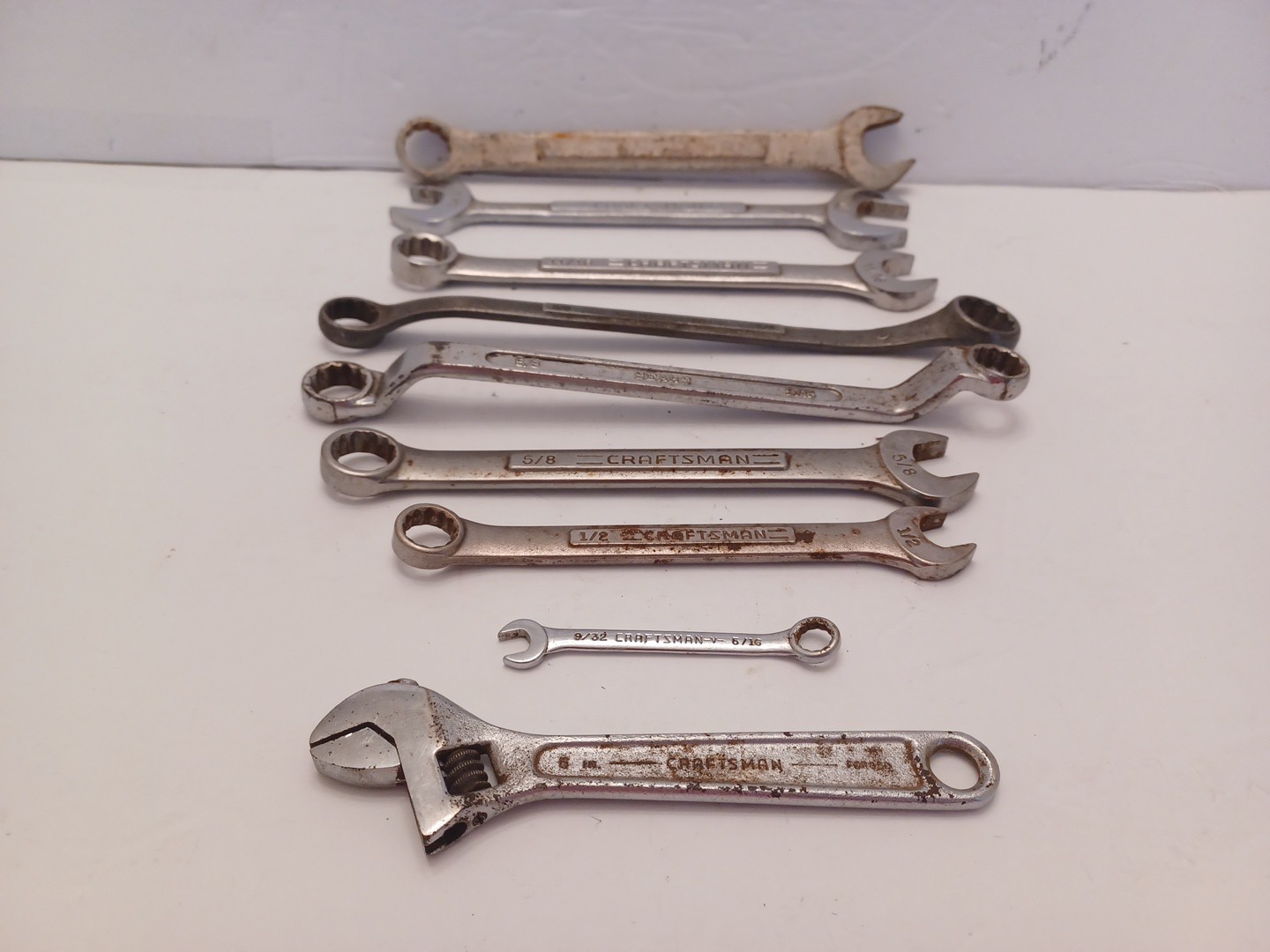 Craftsman Combination Wrenchs(9)BOX & OPEN END SEE PHOTOS FOR SIZES FREE SHIP