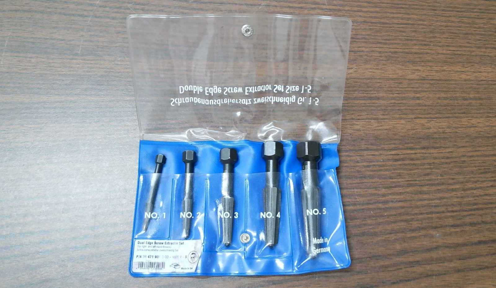 Knipex 9R4719003 Screw Extractor Double-Edged Set Size 1 to 5 In Pouch AS IS