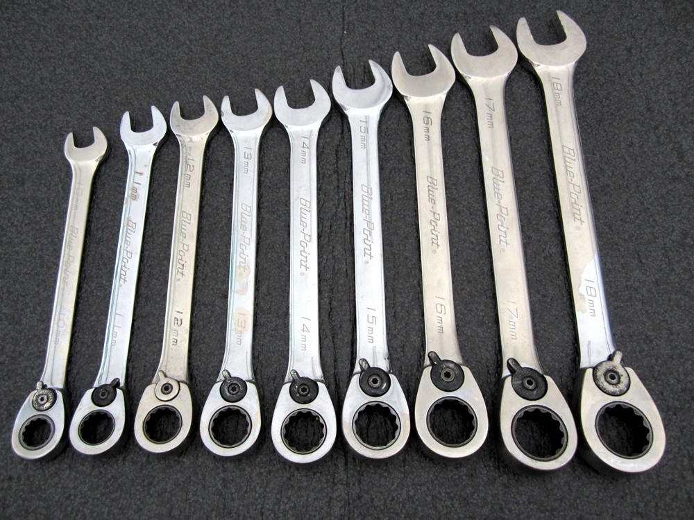 Blue-Point 9pc Metric Reversible Combination Ratcheting Wrench Set
