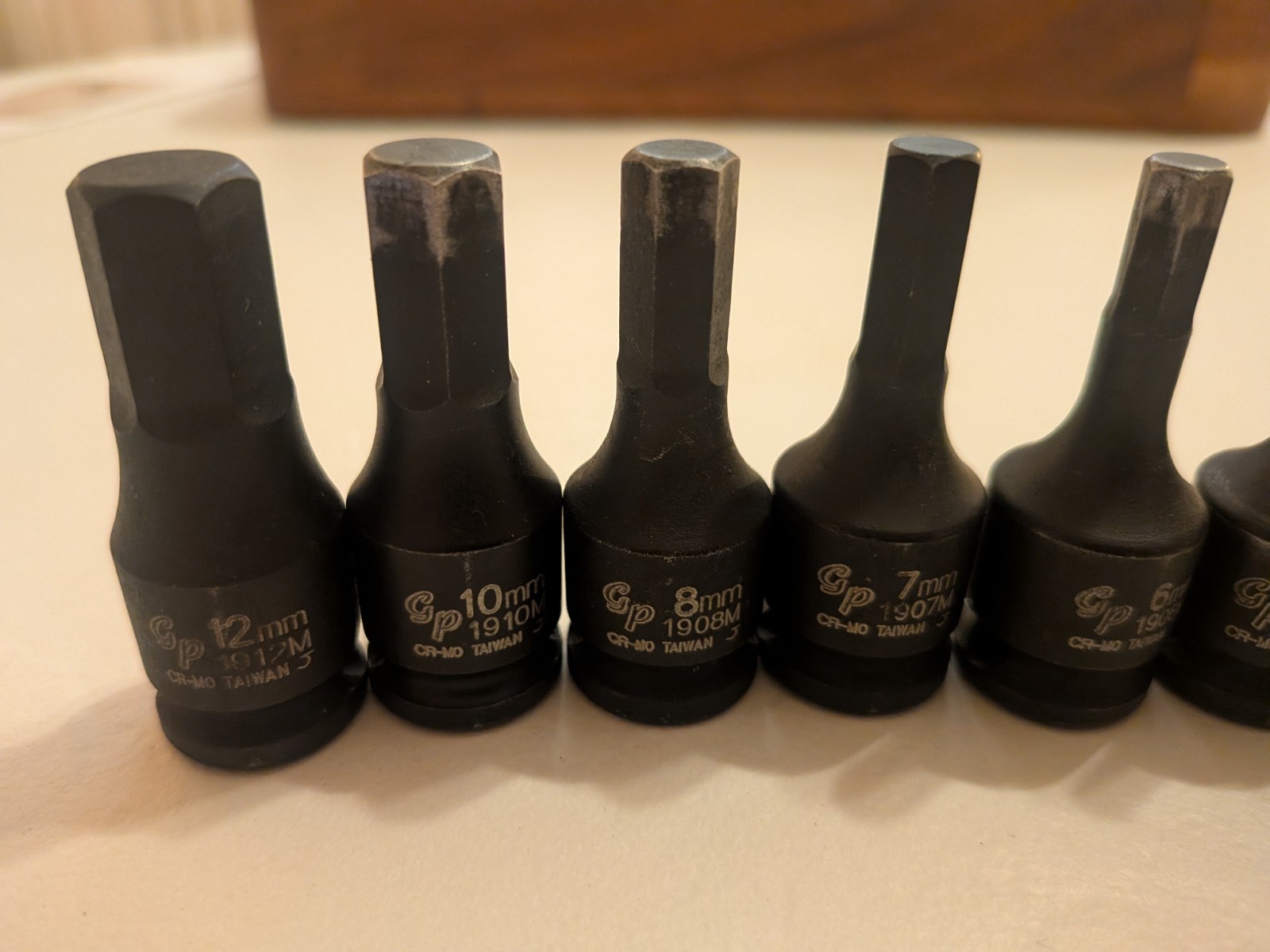 3/8″ Drive 7 Piece Hex Driver Metric Set GRY-1297MH, No Case, No Markings