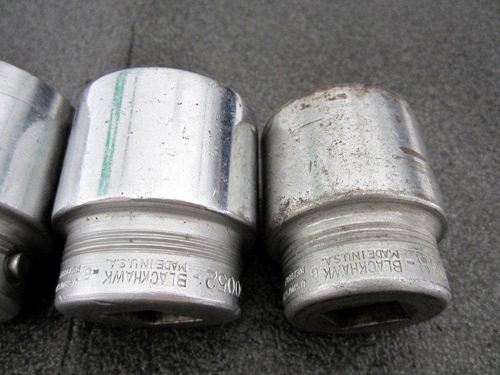 Vintage 1946 Blackhawk 3/4″ Drive 12pt Sockets 1-1/2″ to 1-3/4″ Made USA