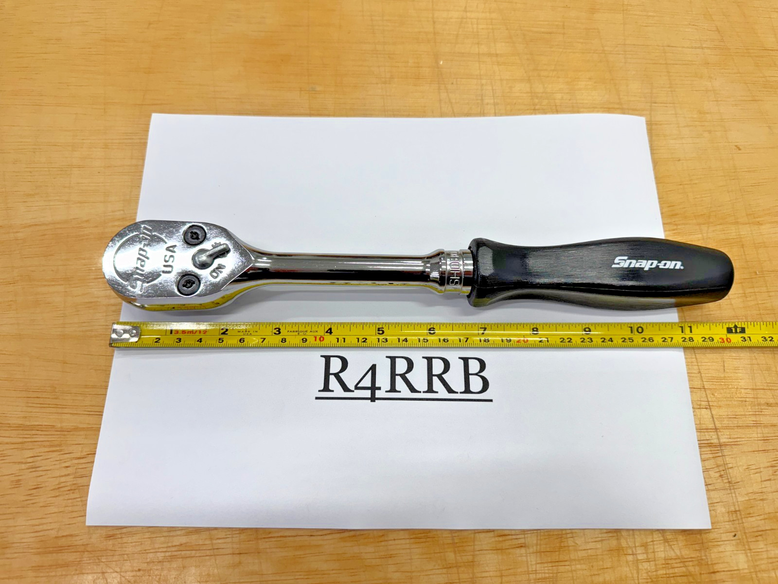Snap-on Tools USA CLASSIC BLACK 1/2″ Drive Hard Grip Ratchet SHD80ABK RARE NOS