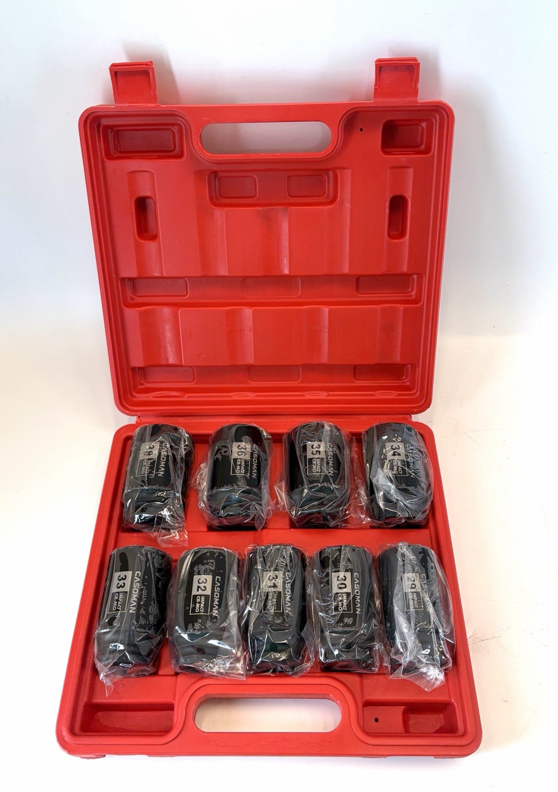 Casoman 9 Piece 1/2 in Drive 29mm-38mm Spindle Axle Nut Socket Set Model CS038