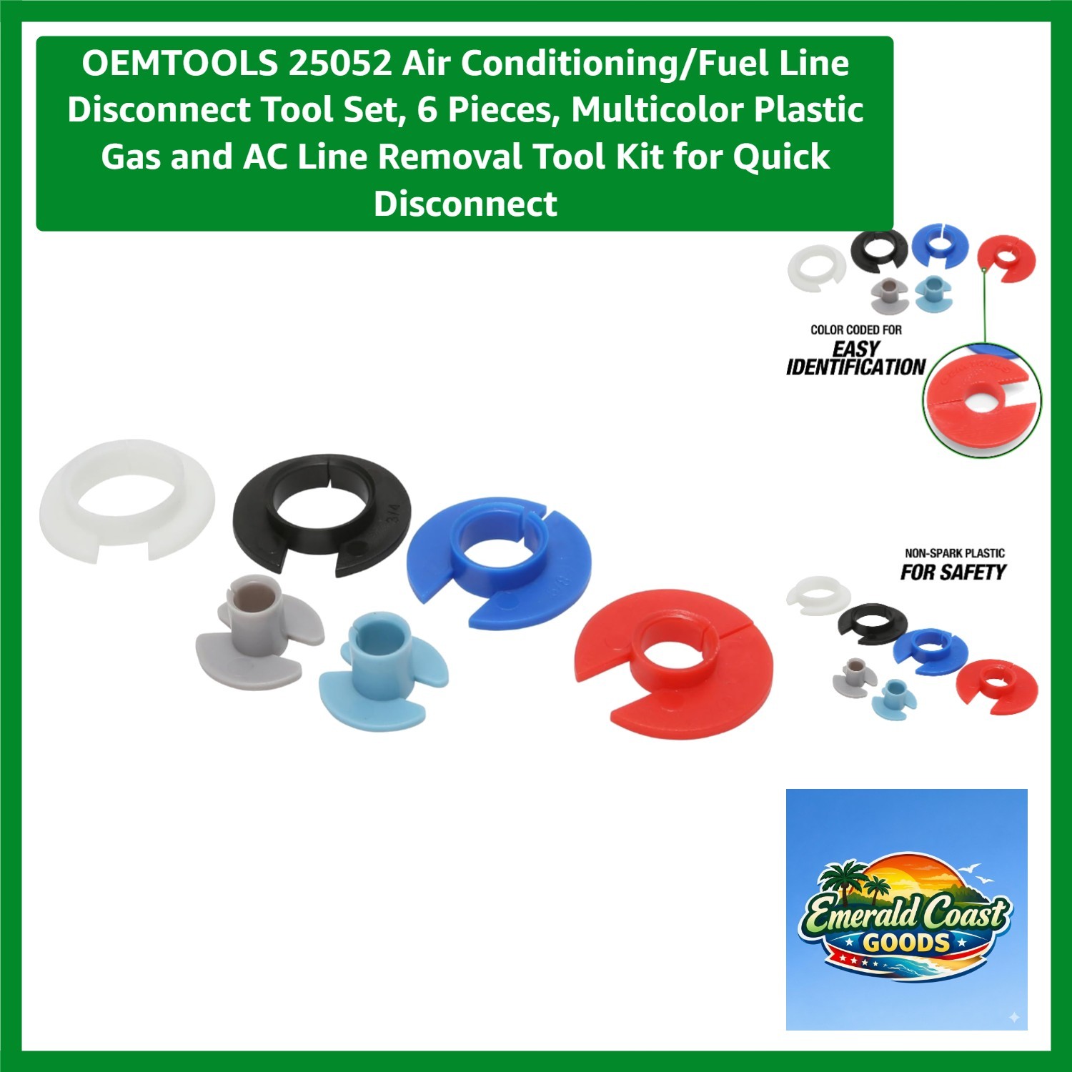 6-Piece Color-Coded Fuel & AC Line Disconnect Tool Set for Quick Removal