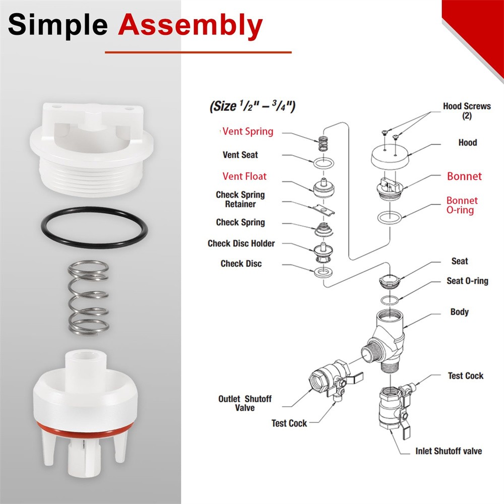 Fits Watts 0887726 800M4 1/2″ – 3/4″ Freeze Resistant Retrofit Replacement Kit