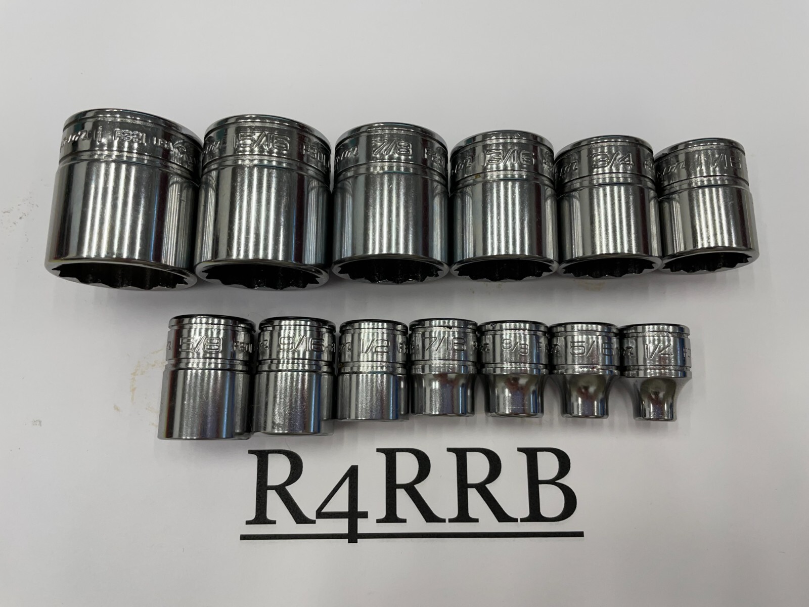 Snap-on Tools NEW 13pc 3/8″ Drive SAE Shallow 12 Point Chrome Socket BONUS Set