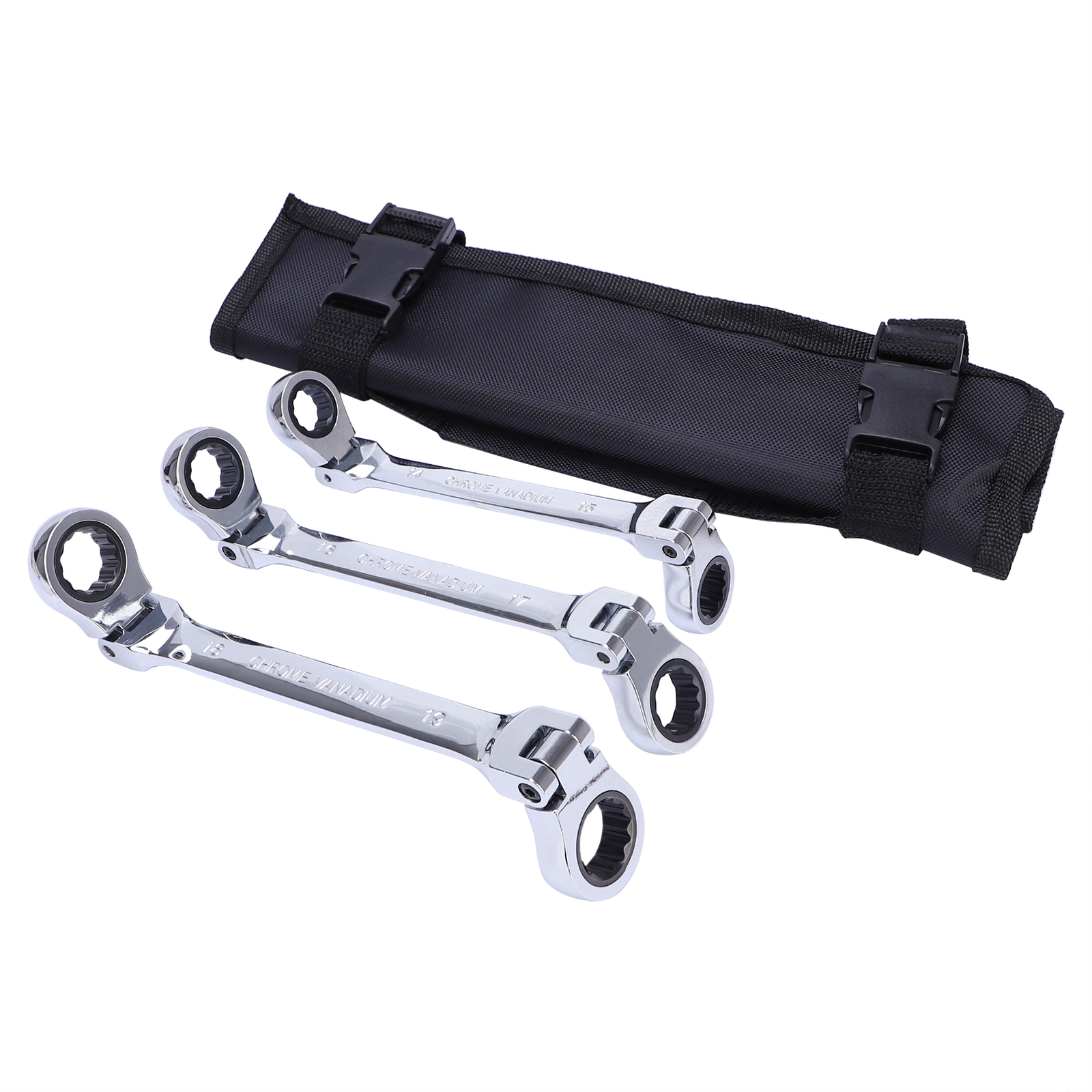 6Pcs Double-Head Movable Ratchet Wrench Flex-Head Extra Long Heavy Duty Spanner