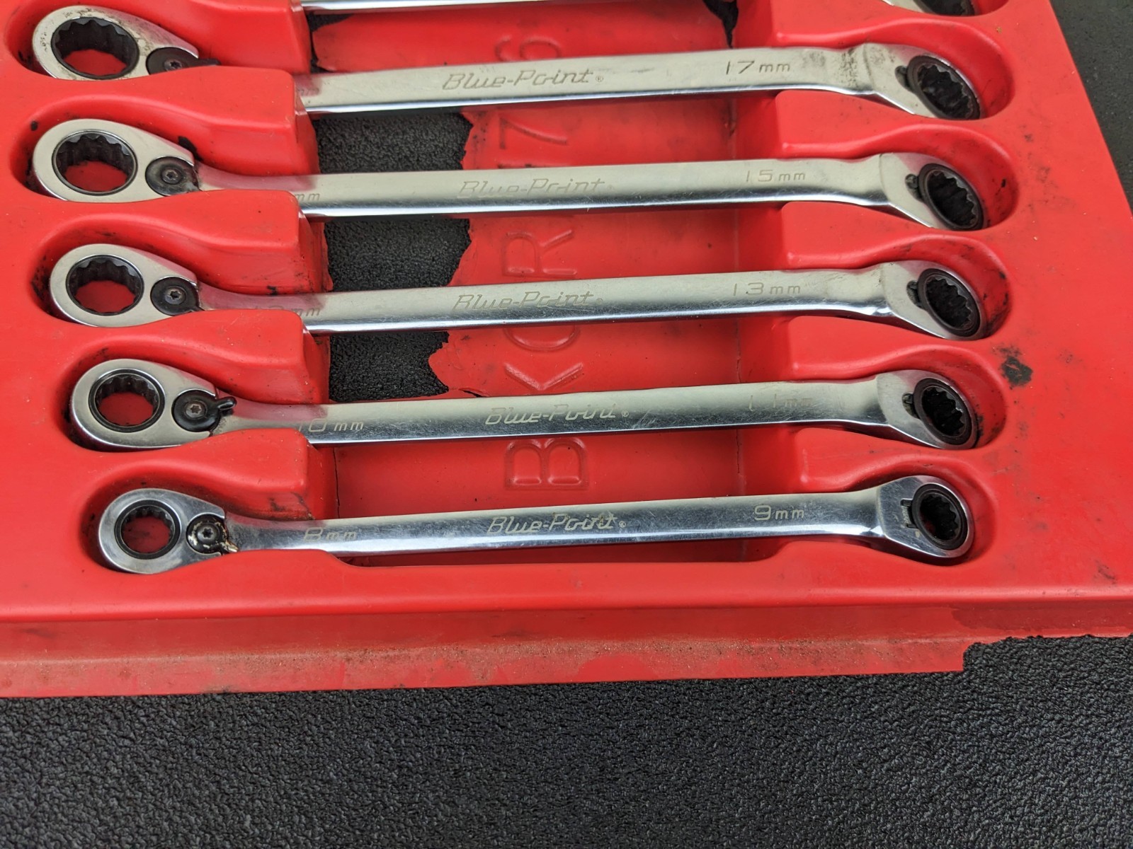 #bp430 Blue Point BXORM706 Reversible Offset 12Pt Ratcheting Wrench Set 8-19mm