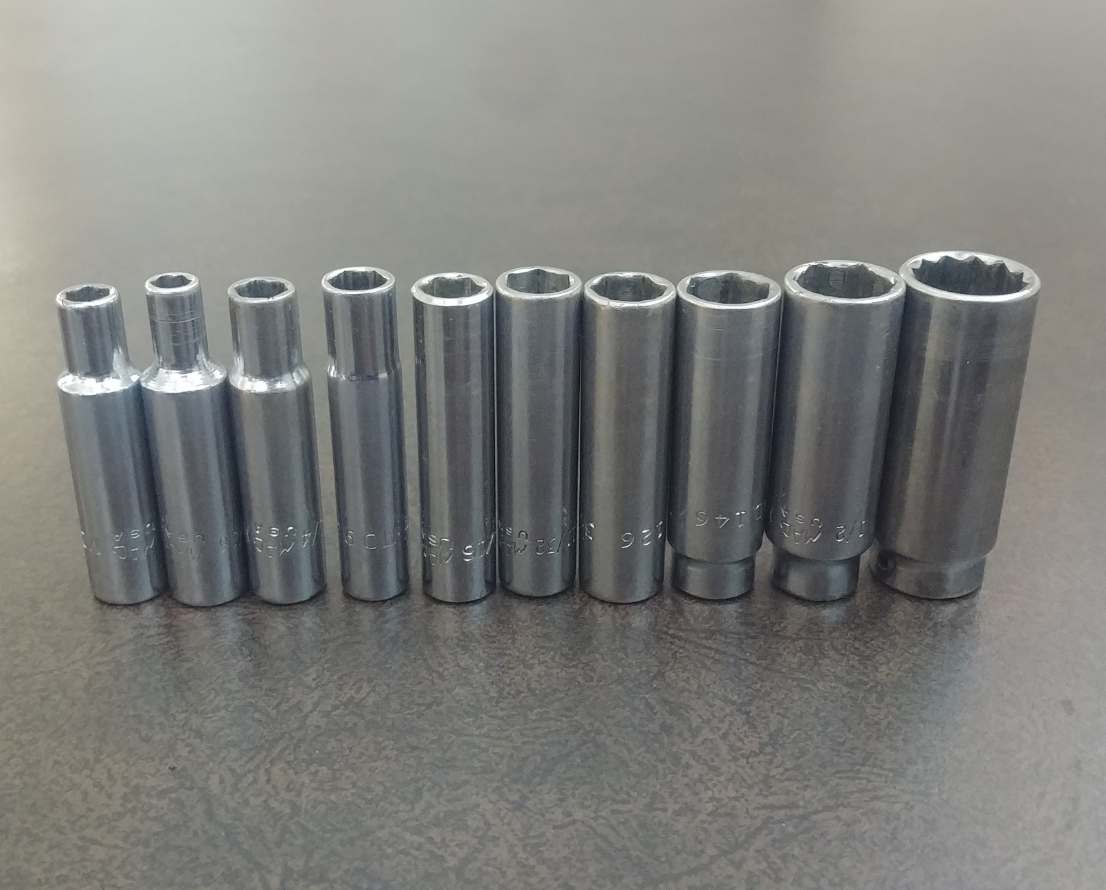 MAC Tools 1/4″ Drive 10pc Socket Set Deep Well w/ Metal Case 1 Matco Replacement