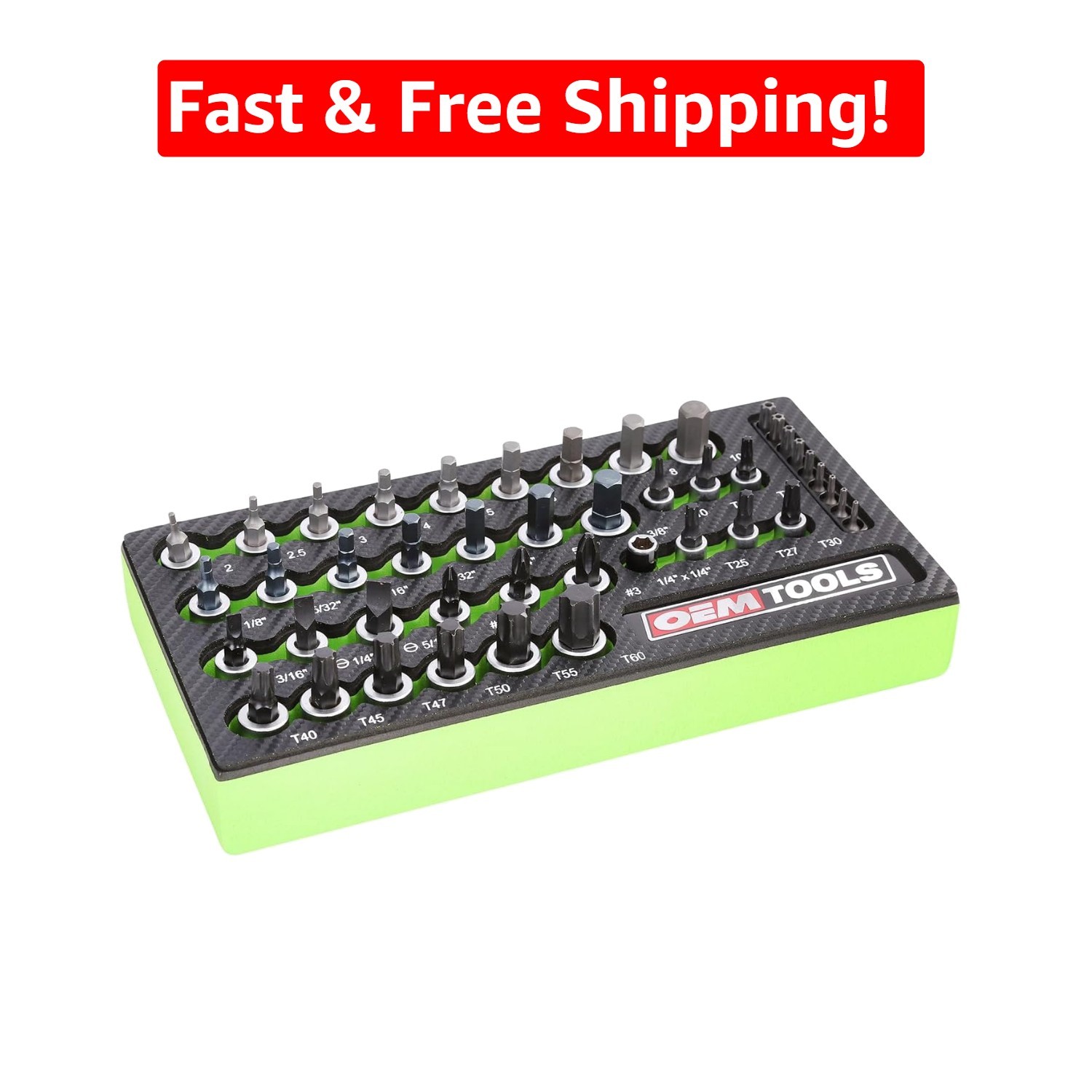 High-Performance 44pc Torx Socket Set with Polished Chrome Finish & Grip Design