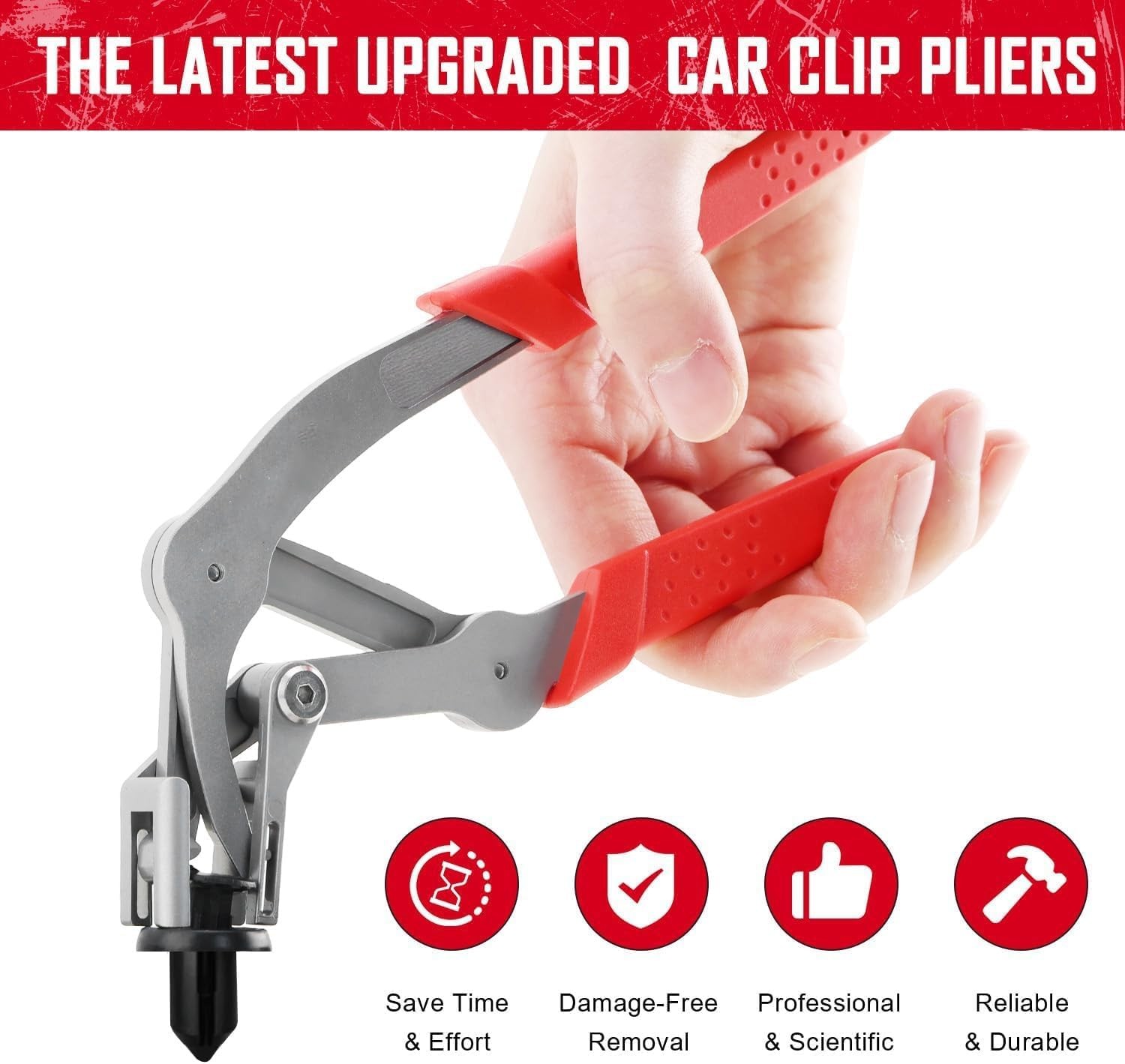 Car Clip Pliers Professional Plastic Fastener Removal Tool Red Panel Removing
