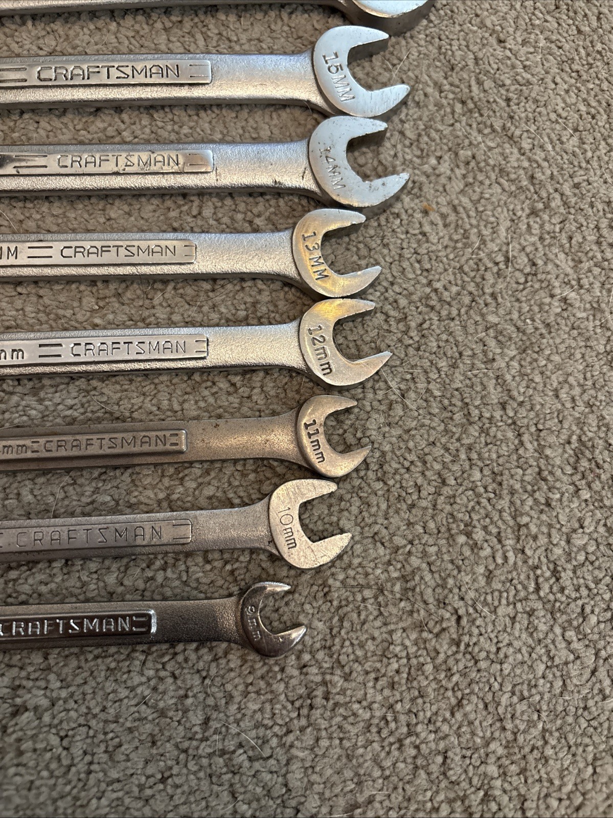 Vintage Craftsman 9pc. Metric Combination Wrench Set 9mm-19mm. NO 18mm Or 16mm