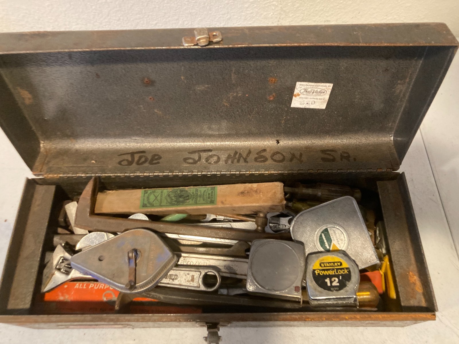 Vintage Tool Lot w/ Master Mechanic Metal Toolbox Wrenches Files