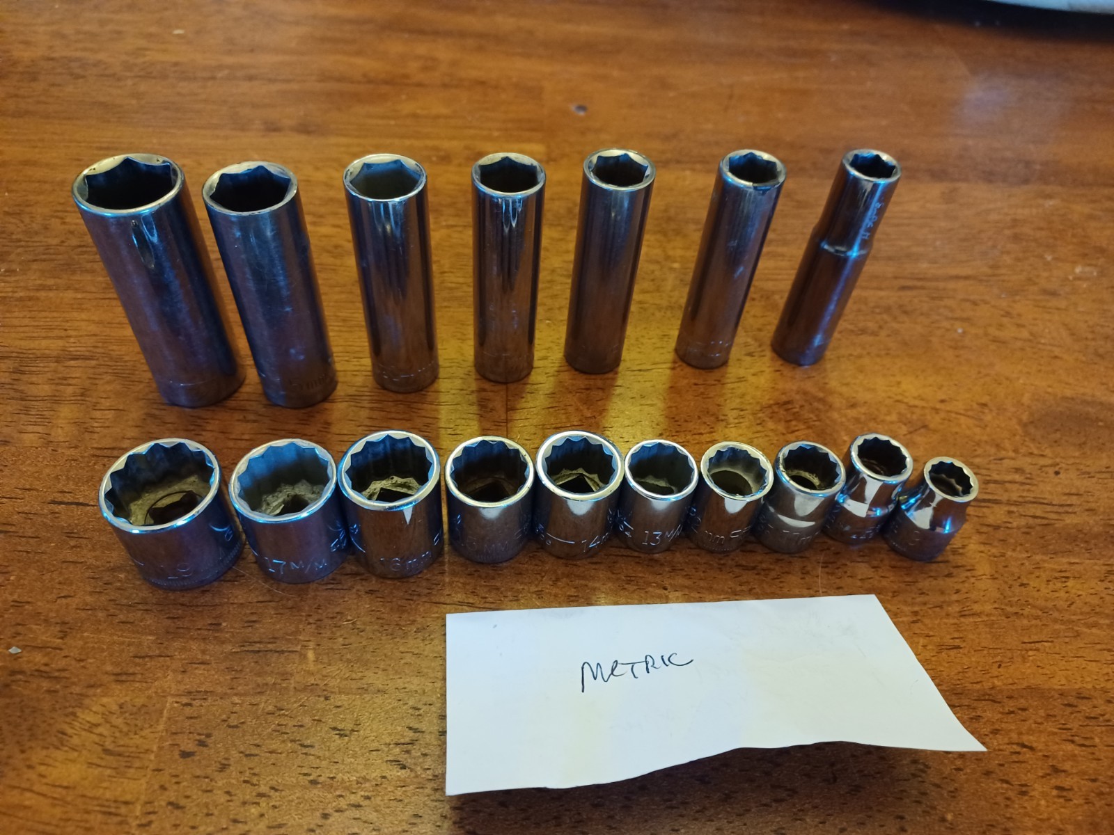 38pc Craftsman 3/8 Drive SAE+ Metric Deep + Shallow Sockets Ratchet Ext USA