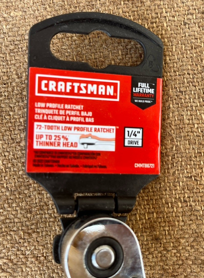 CRAFTSMAN 1/4-in Drive 72-Tooth Quick-Release Ratchet CMMT86721 Low-Profile NEW