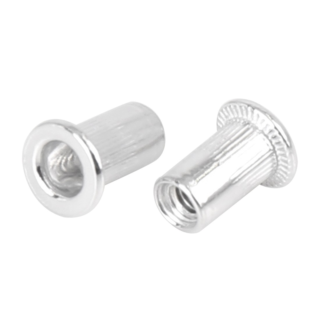 110 Pcs M3 Silver Tone Aluminum Alloy Car Flat Head Rivet Nut Threaded Insert