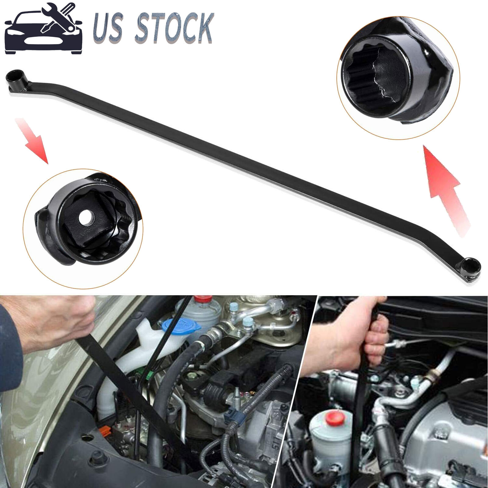 14mm & 19mm Ends Serpentine Belt Wrench Tool for Honda Acura Accord CR-V Civic