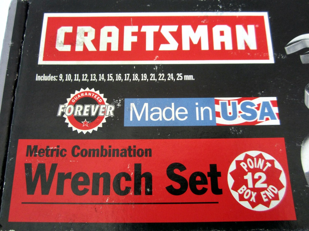 Vintage Craftsman 15pc Metric Combination Wrench Set 9mm to 25mm Made in USA