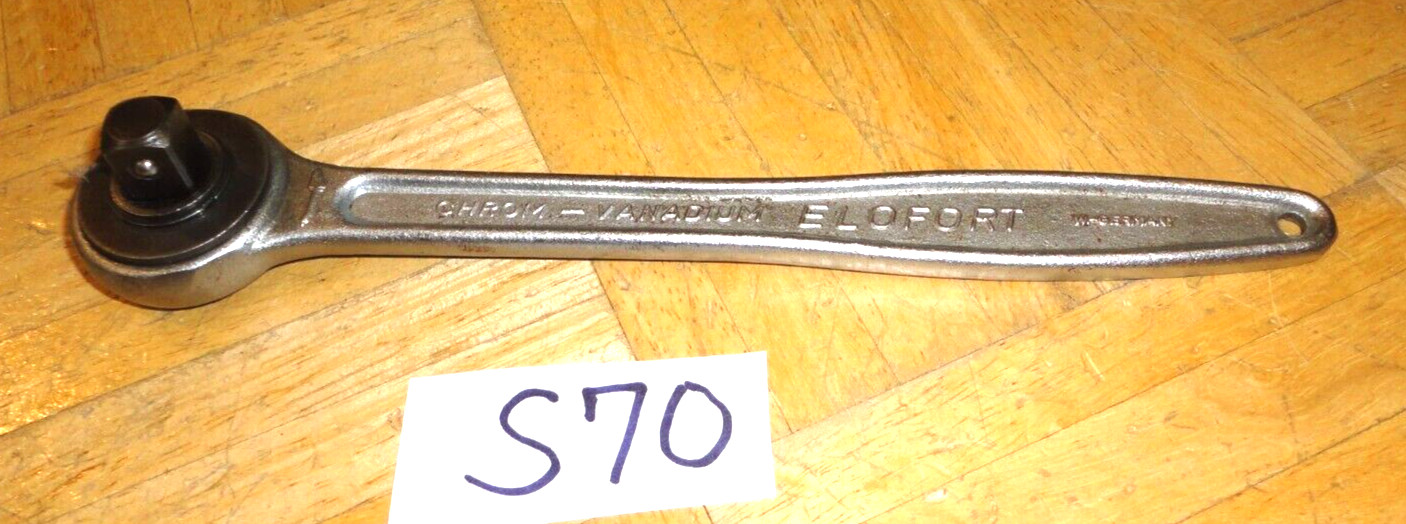 ELOFORT TOOLS VINTAGE 1/2 DRIVE RATCHET 9-7/8 INCHES LONG WEST GERMANY MADE