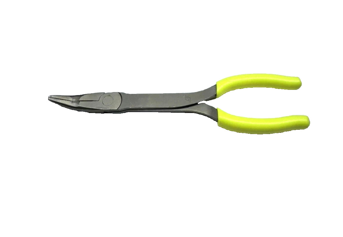 Snap-on Tools HIVIZ Soft Grip 9″ Stork Bent Needle Nose Pliers 408CFHV USA NEW