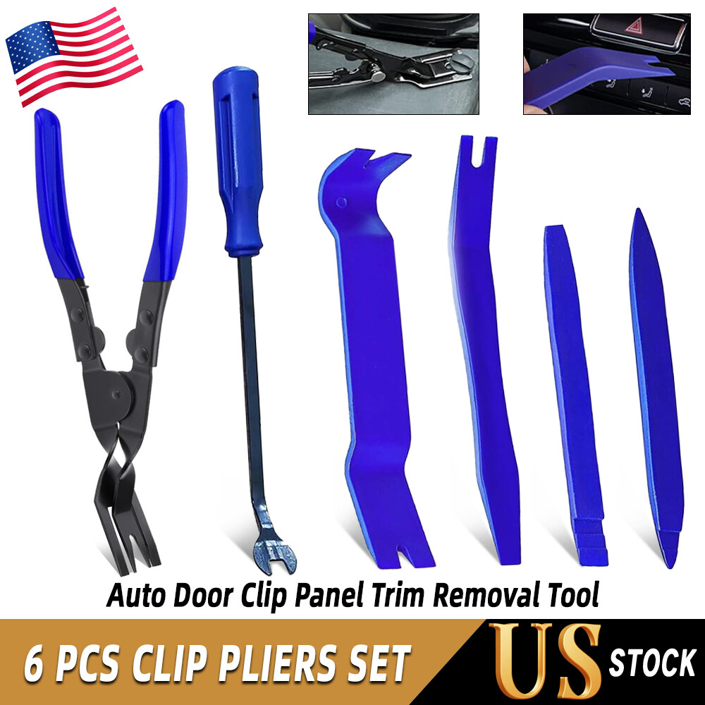 6PCS Car Trim Removal Tool Set Hand Tools Pry Bar Panel Door Interior Clip Kit