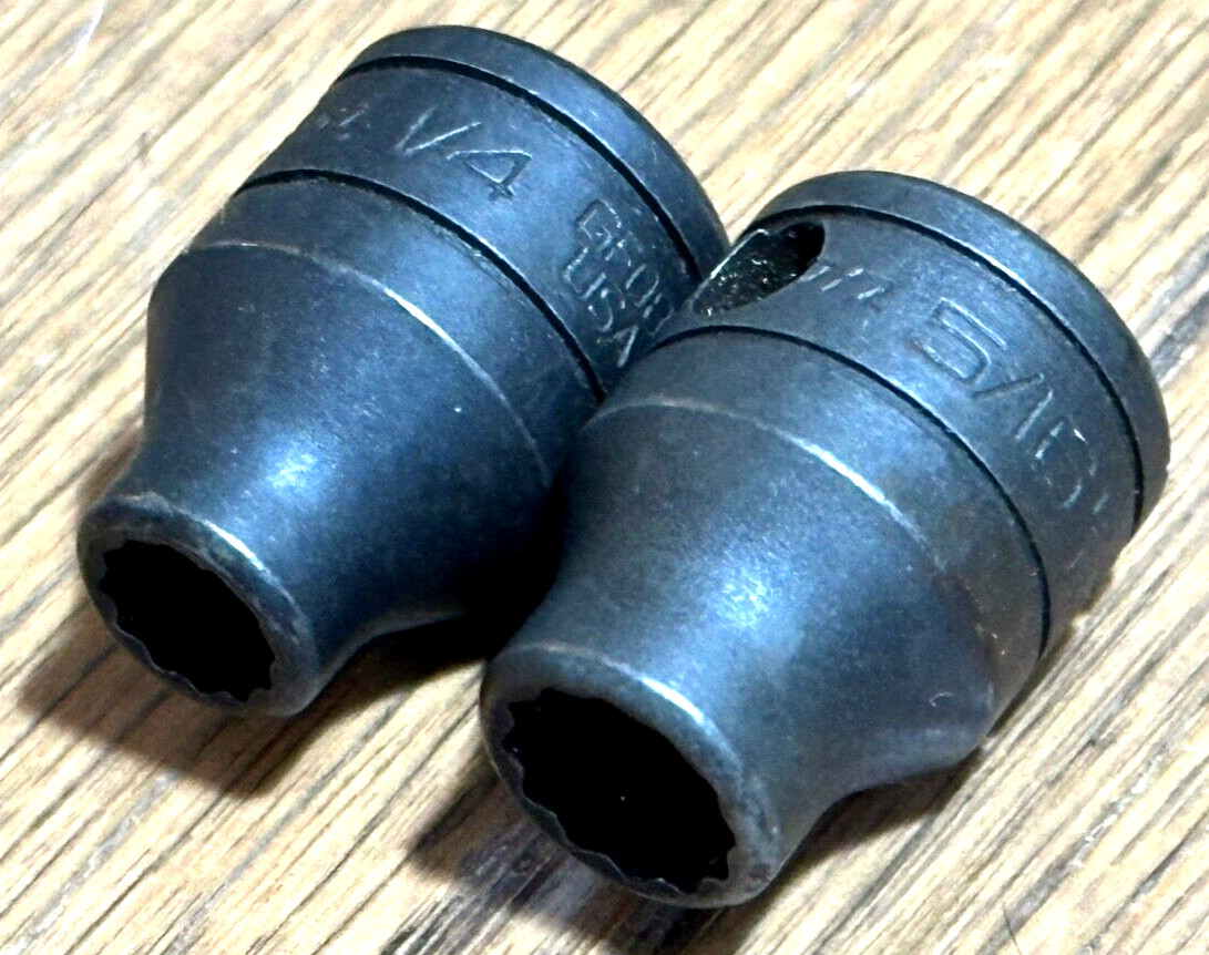 🇺🇸 Snap On Tools 1/4″ & 5/16″ SAE 3/8″ Drive Shallow Socket Set 12 Point lot