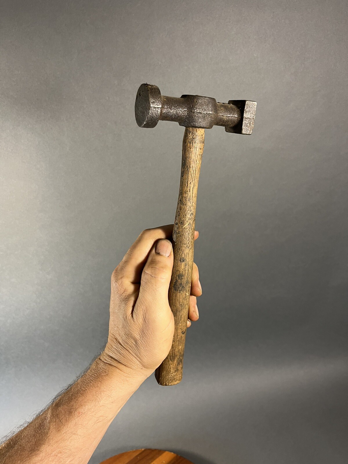Vintage ABC Round Square Auto Body Metal Working Hammer 1 lb. w/ handle
