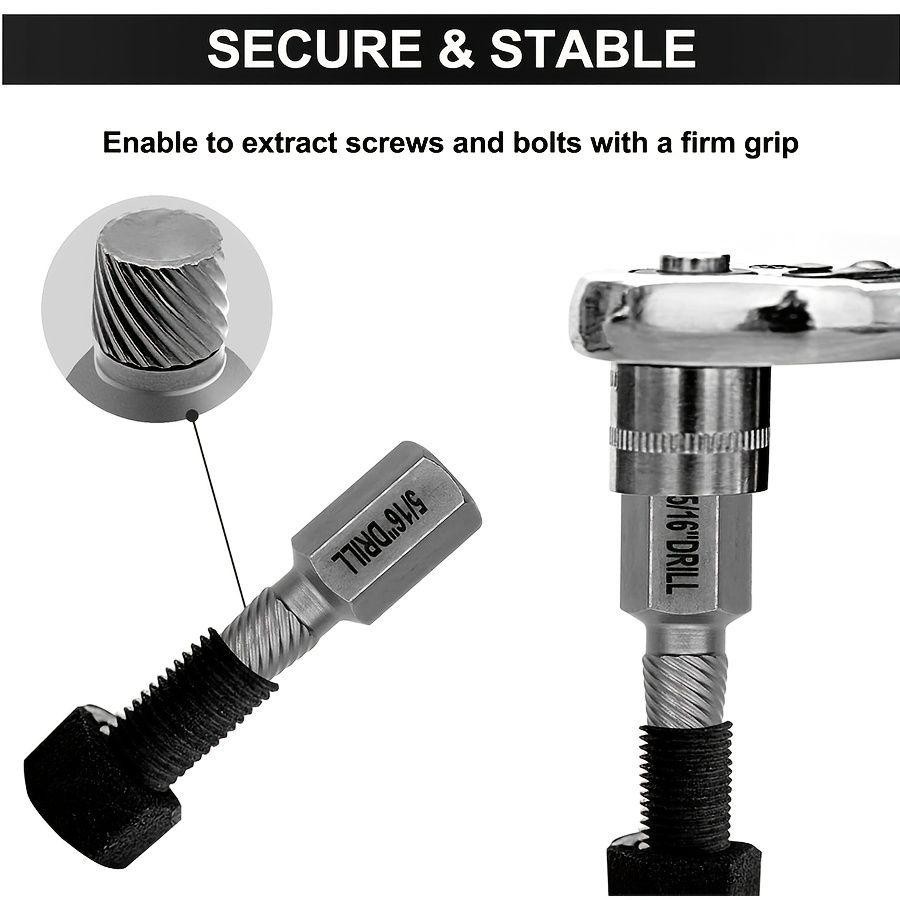 25 piece screw extractor tool set, hexagonal multi rack easy to remove bolt tool